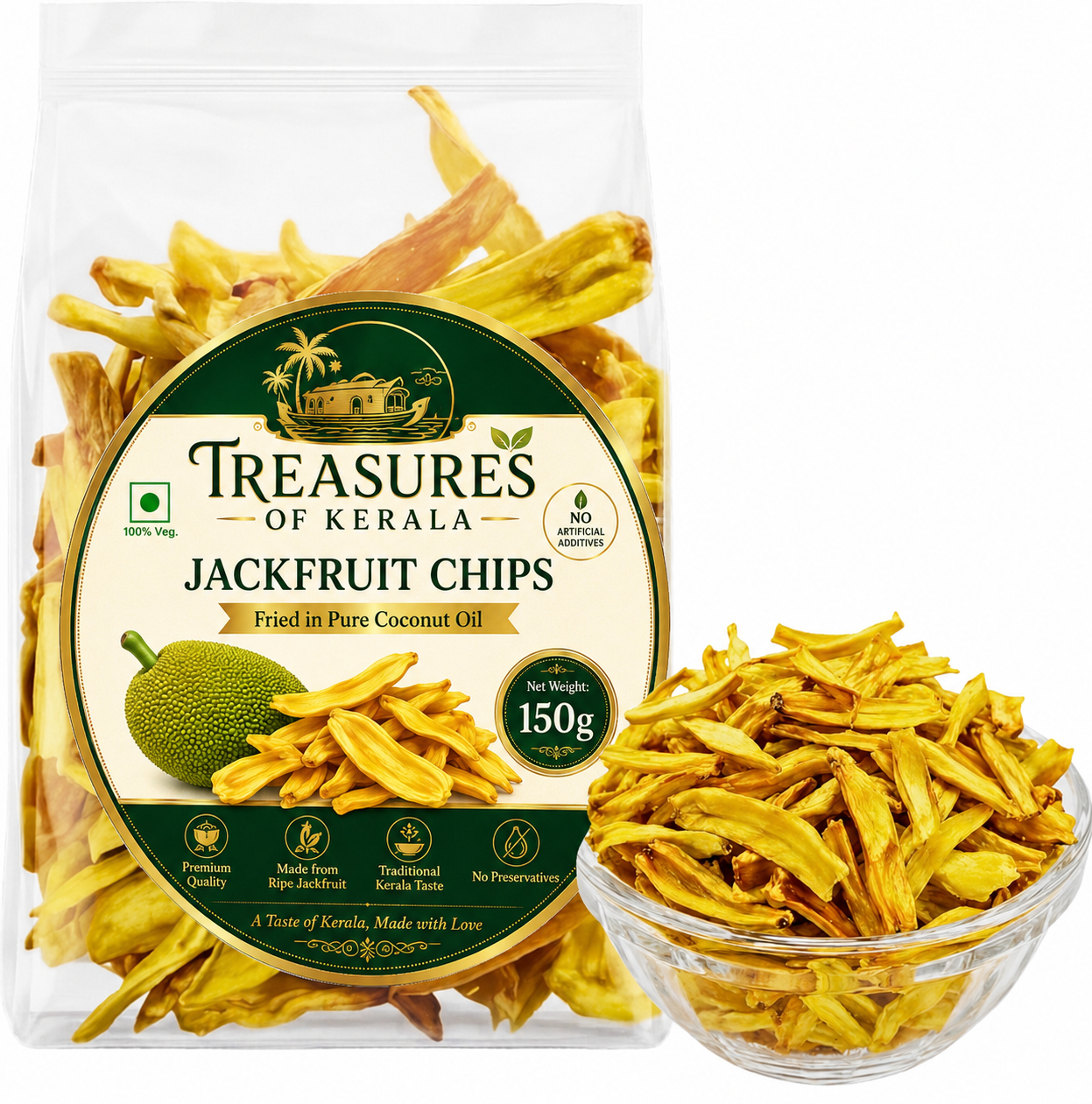 Premium Golden Jackfruit Chips - 150g (Single Pack)